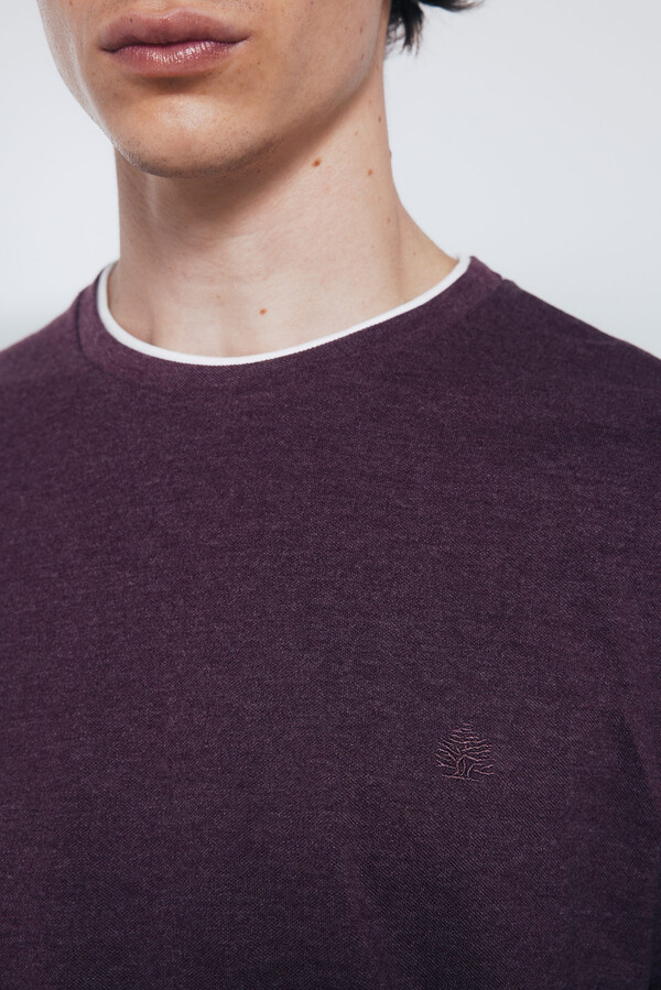 Springfield Playera de manga larga con doble mezcla púrpura