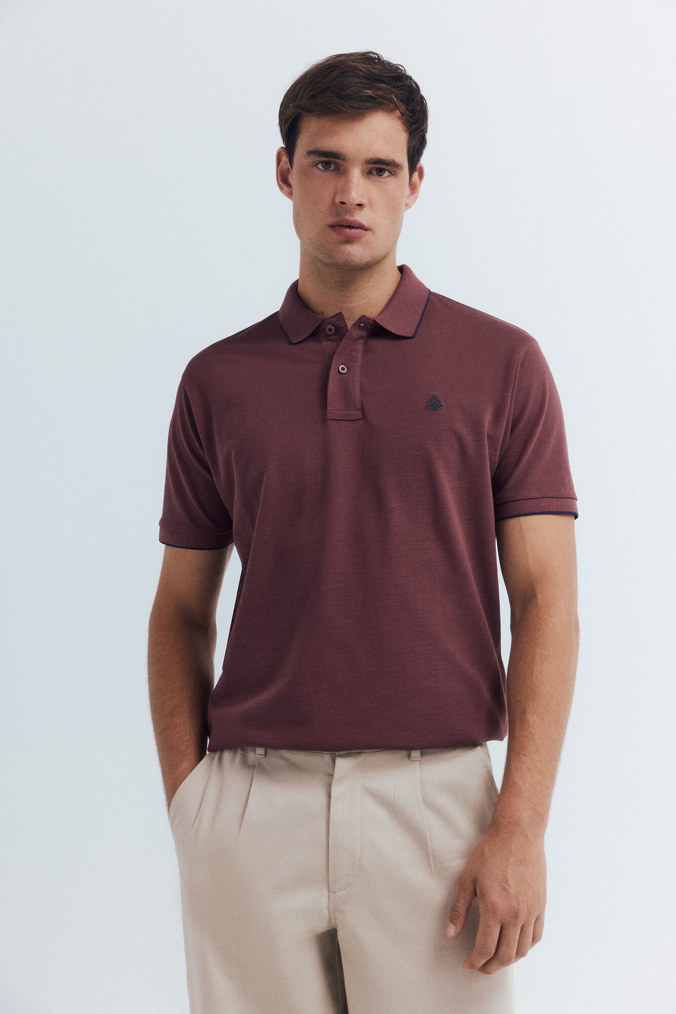 Springfield Polo de piqu&eacute; elegante con cuello de corte regular