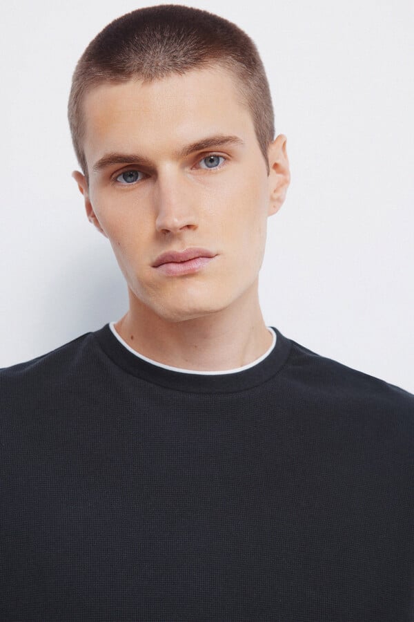 Springfield Camiseta doble tejido waffle verde