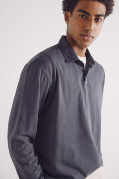 Springfield Polo manga larga lavado regular fit azul