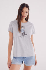 Springfield Playera gráfica gris
