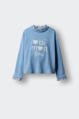 Springfield Kids Playera manga larga "Bonjour" ni&ntilde;a azul mezcla