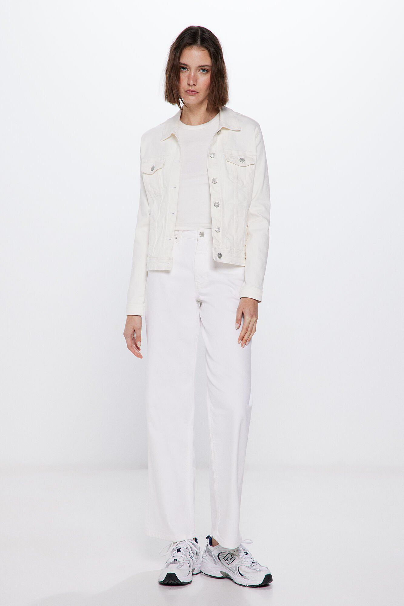 Chamarra denim blanca deals