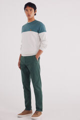 Springfield Pantalón chino microestampado slim fit verde
