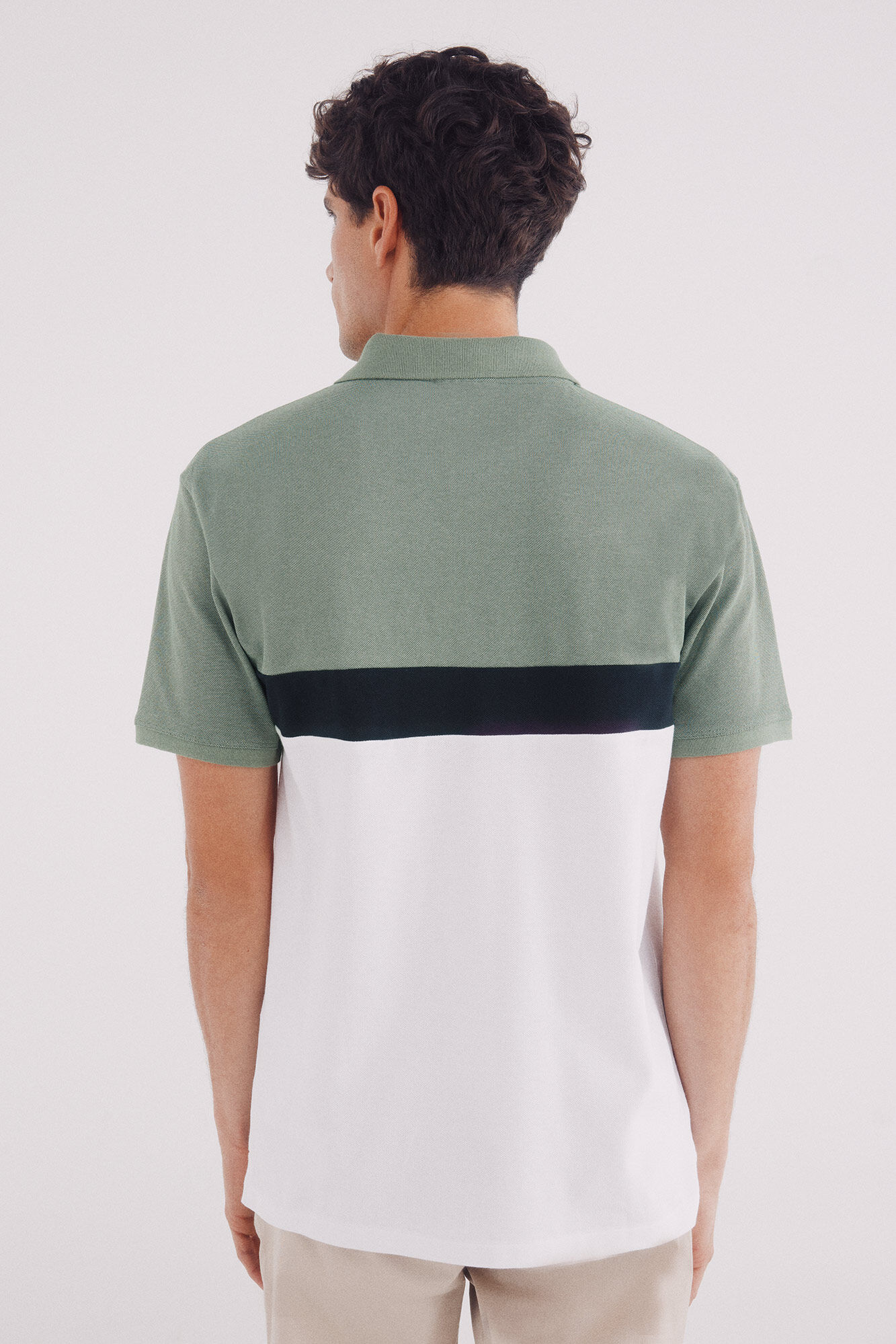 Springfield Polo piqu&eacute; bloques color slim fit verde