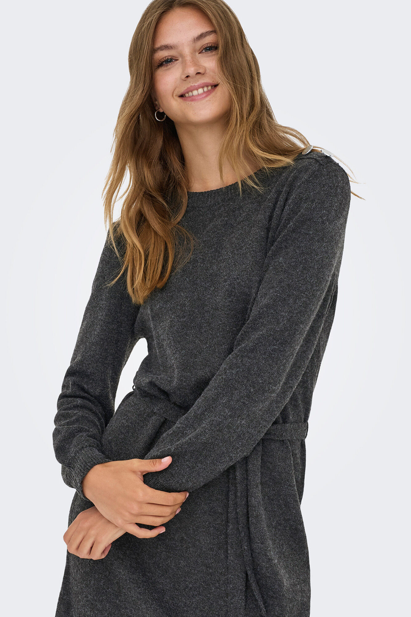 Only Vestido corto de tejido gris