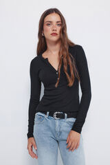 Springfield Playera panadera botones negro