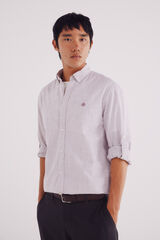 Springfield Camisa cotton slub rayas púrpura