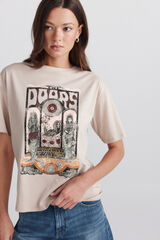 Springfield Playera manga corta con dibujo caf&eacute;