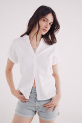 Springfield Camisa manga corta oxford marfil