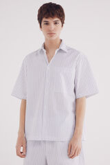 Springfield Camisa manga corta popelín rayas natural