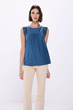 Springfield Playera hombros lace azul