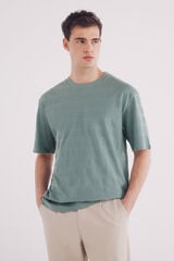 Springfield Playera raya piqué azul