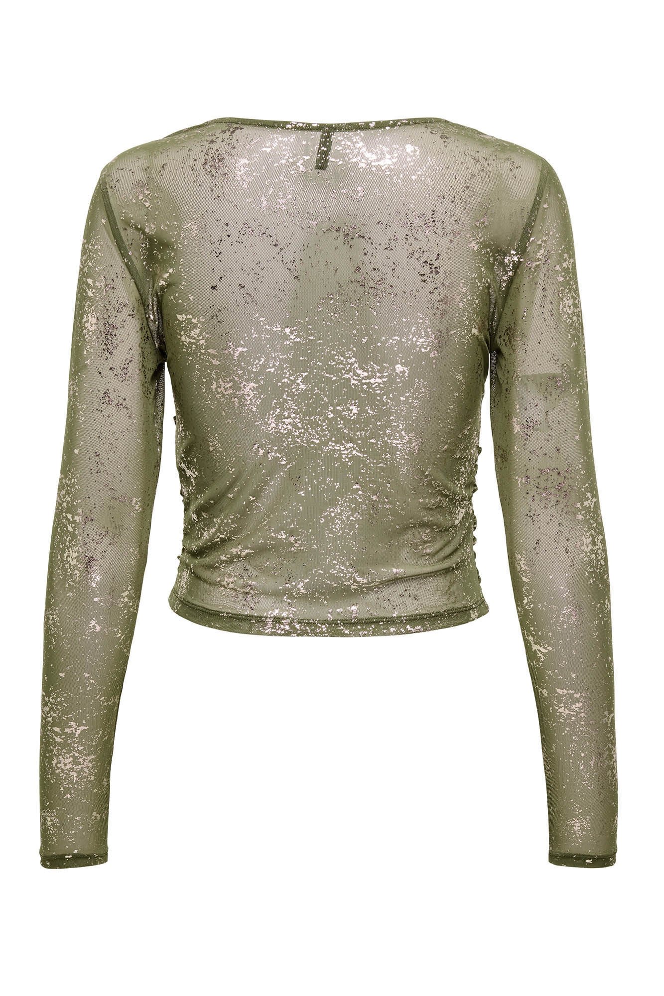 Only Top de brillo manga larga  caza oscuro