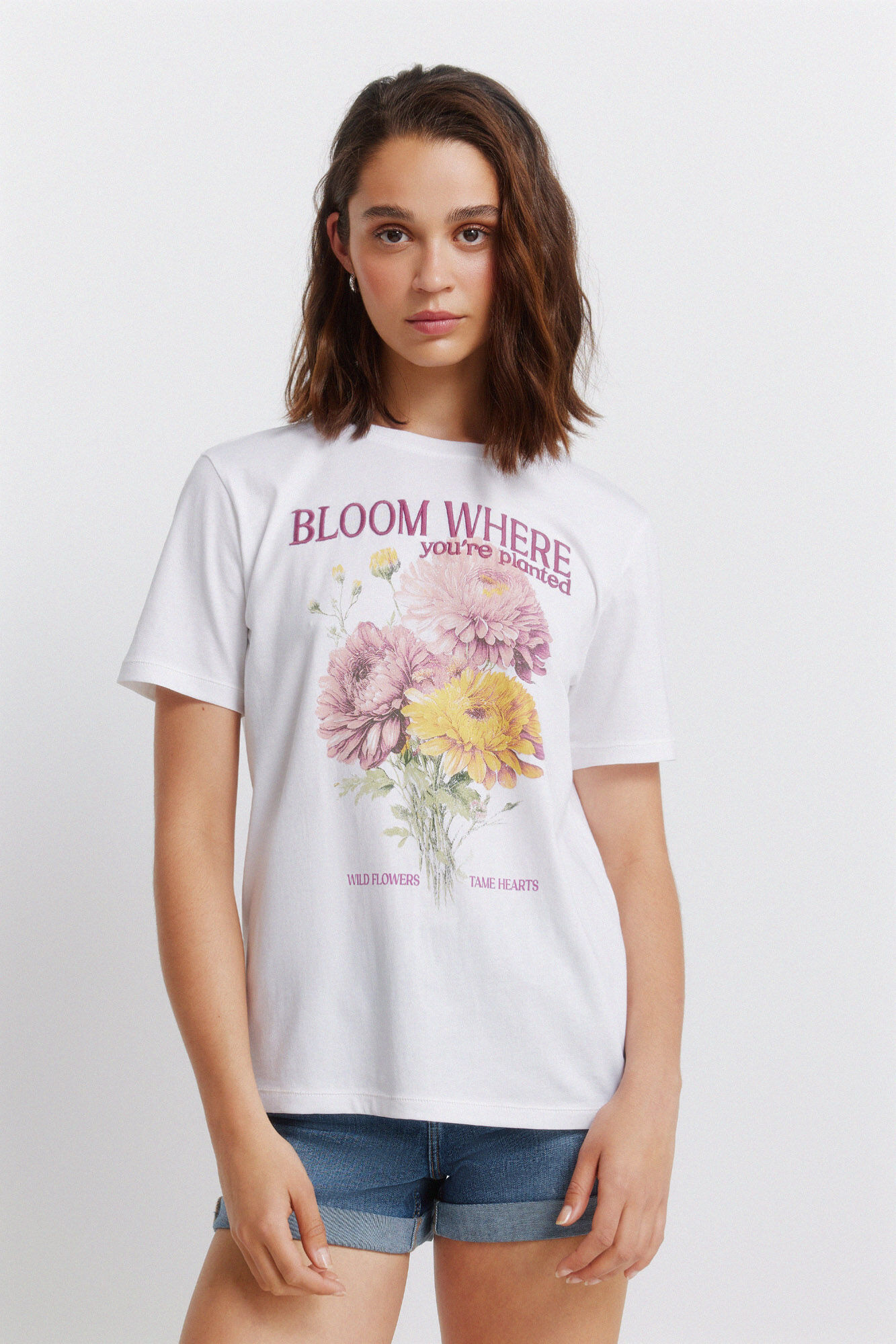 Springfield Playera de manga corta con estampado floral