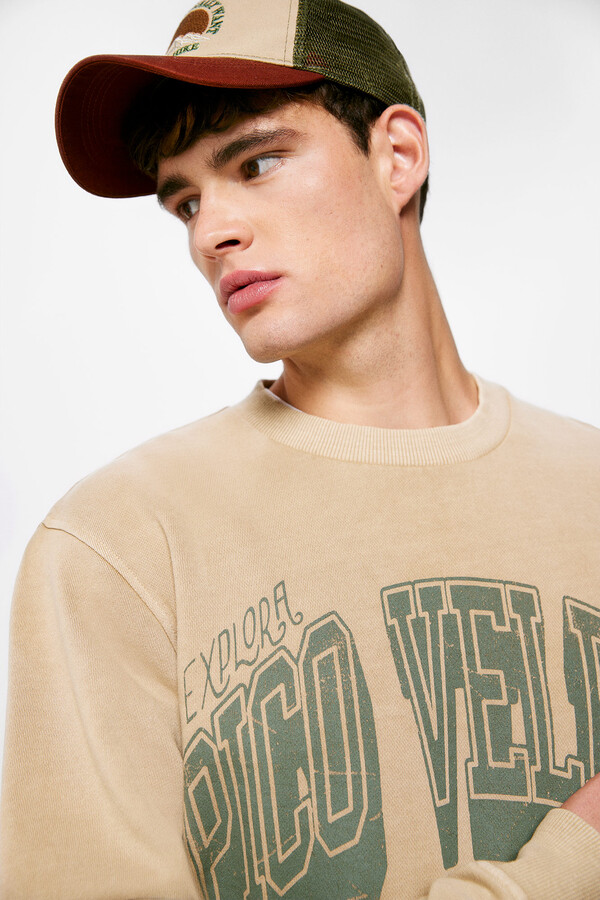 Springfield Sudadera lavada beige