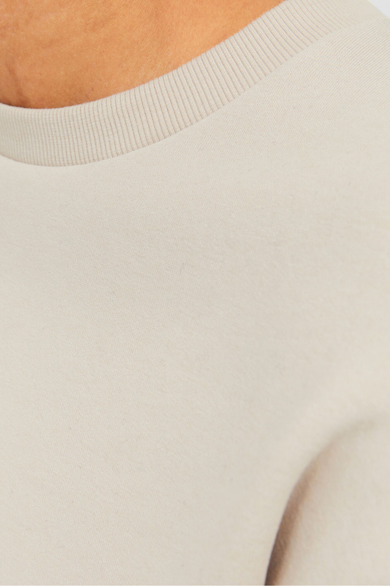 Jack & Jones Sudadera b&aacute;sica de cuello redondo gris