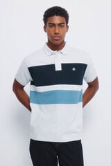 Springfield Polo regular fit en piqué color block gris