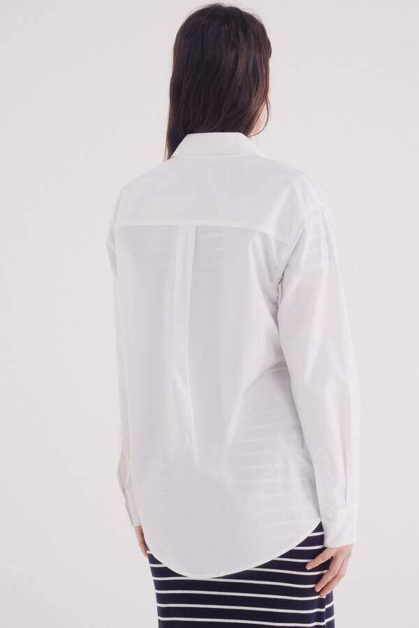 Springfield Camisa oversized popelín natural