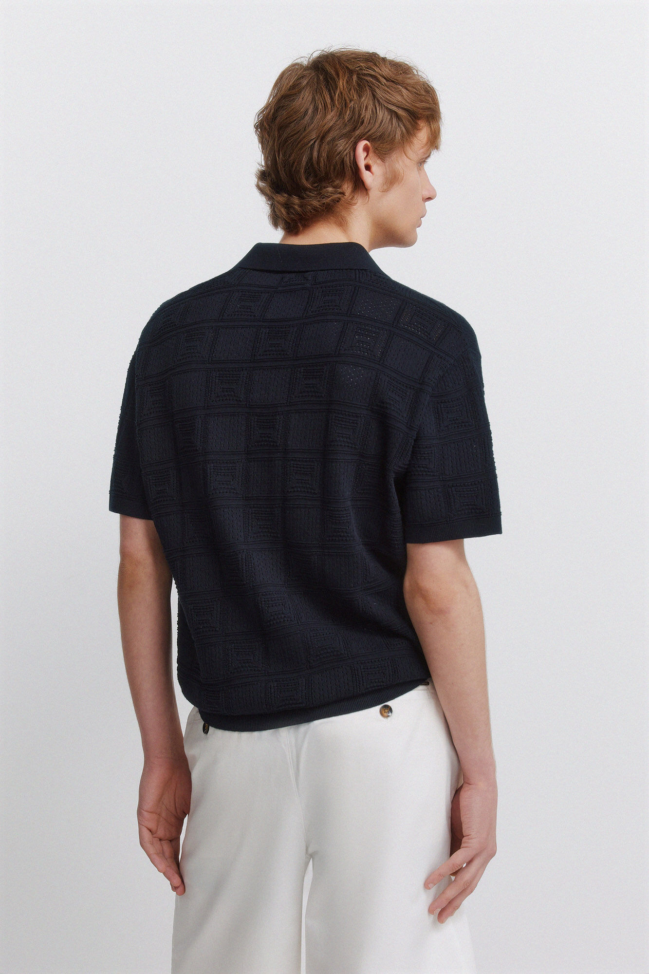 Springfield Polo de estructura fantas&iacute;a azul