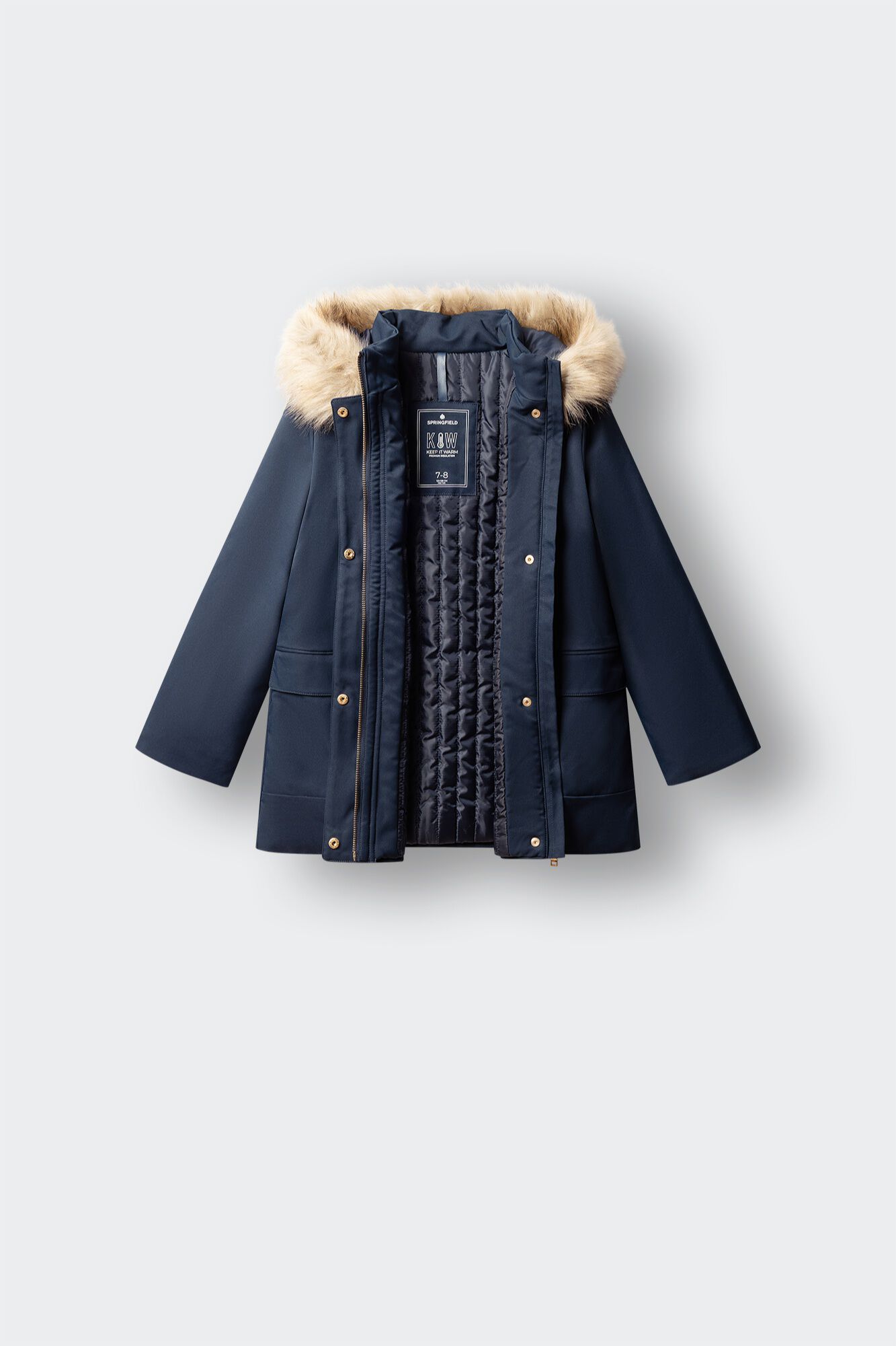 Springfield Kids Parka con broche para ni&ntilde;a azul mezcla