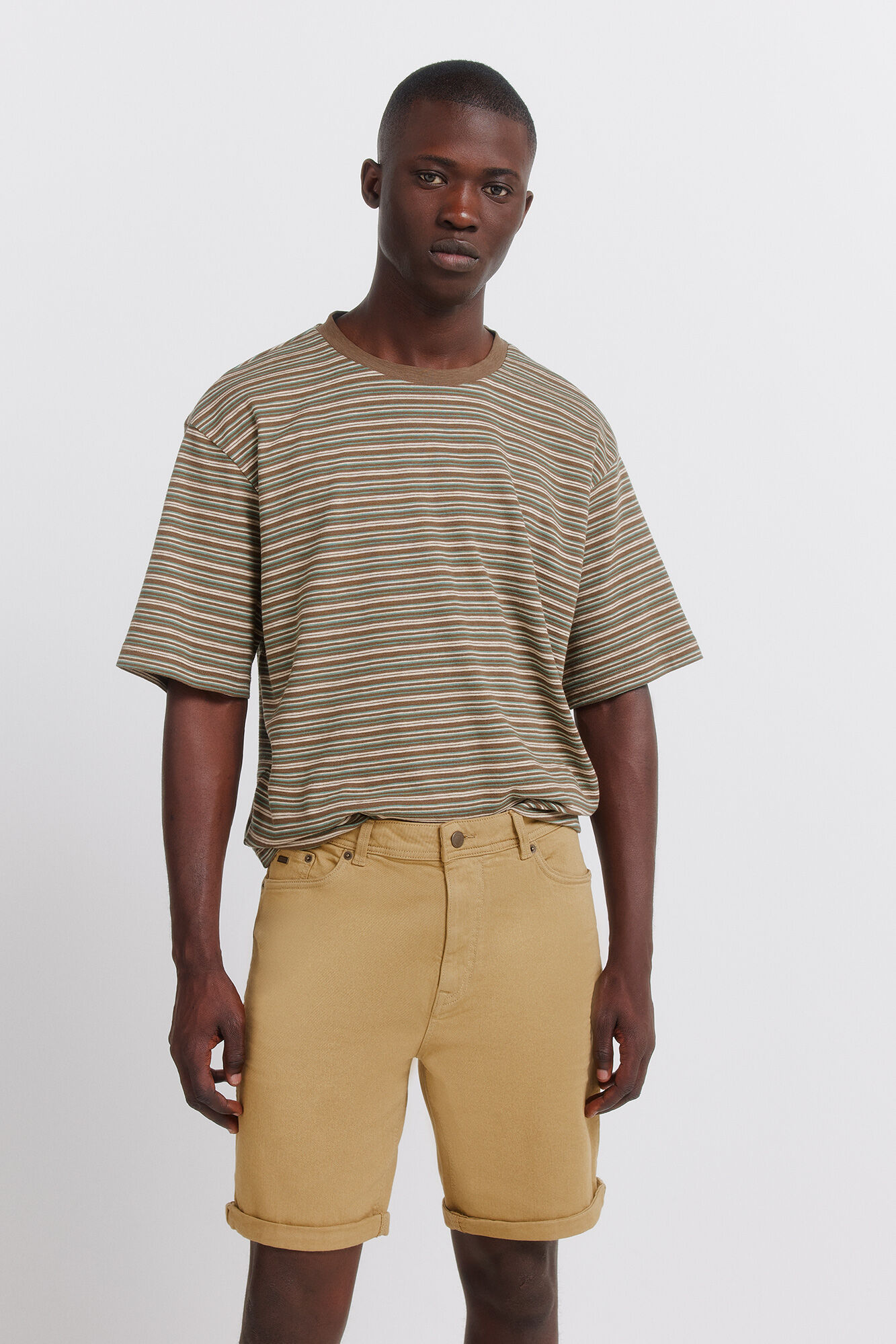 Springfield Bermudas 5 bolsillos lavadas slim fit beige