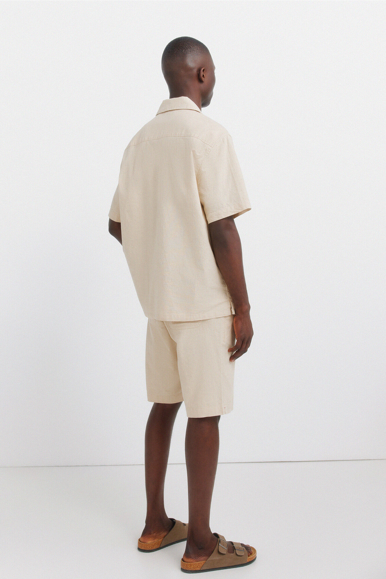 Springfield Bermudas de lino relaxed fit beige