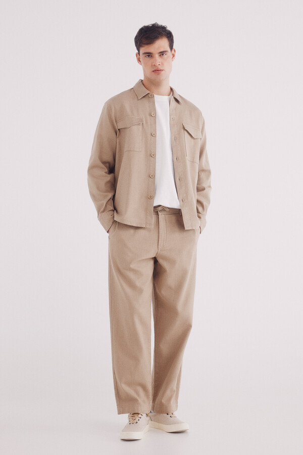 Springfield Sobrecamisa rústica beige