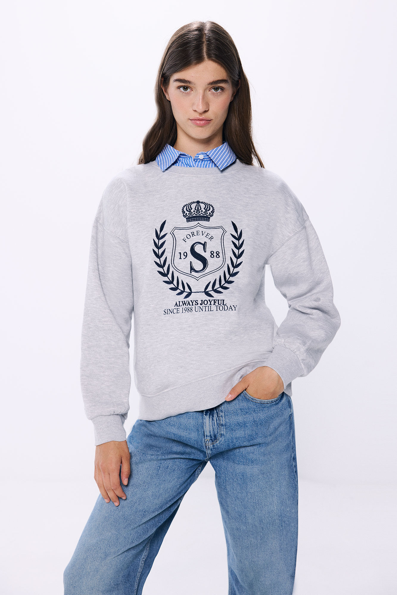 Springfield Sudadera "Forever 19 S 88" gris