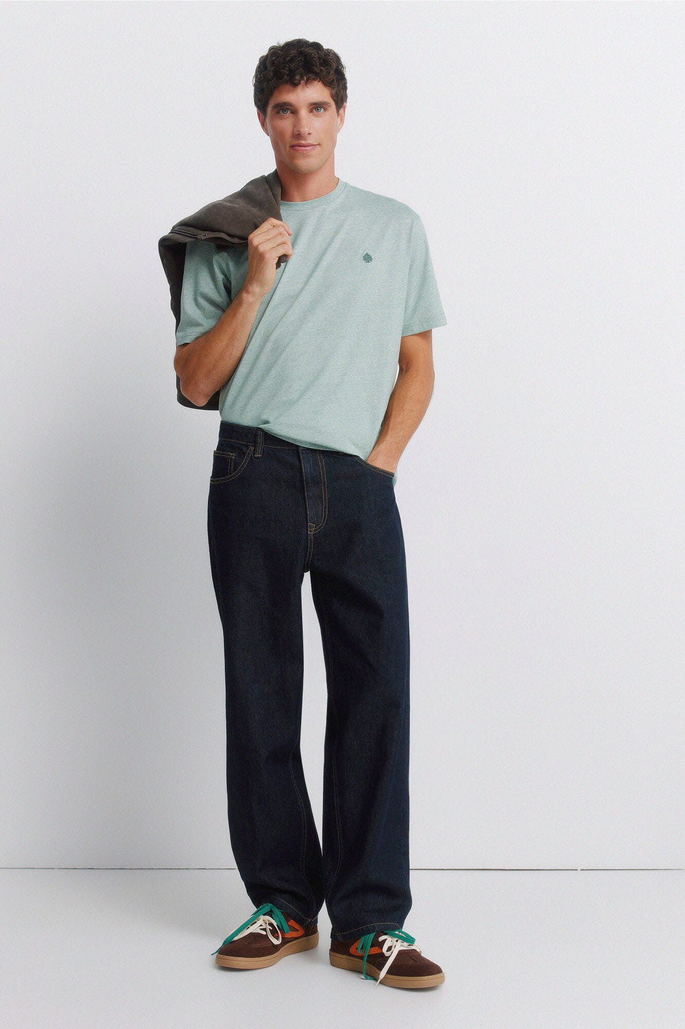 Springfield Playera b&aacute;sica de microraya verde