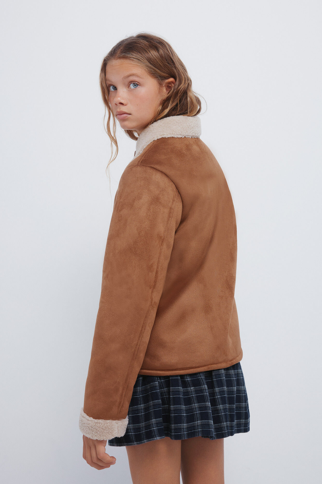 Springfield Kids Chamarra de ni&ntilde;a de doble cara caf&eacute;