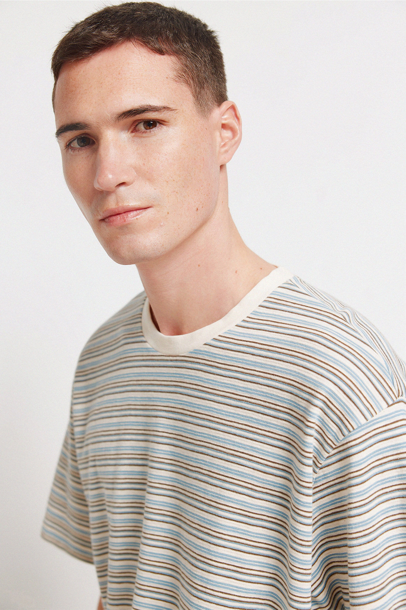 Springfield Playera con textura de rayas blanco