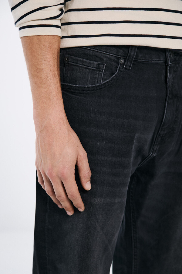 Springfield Jeans straight fit negros gris