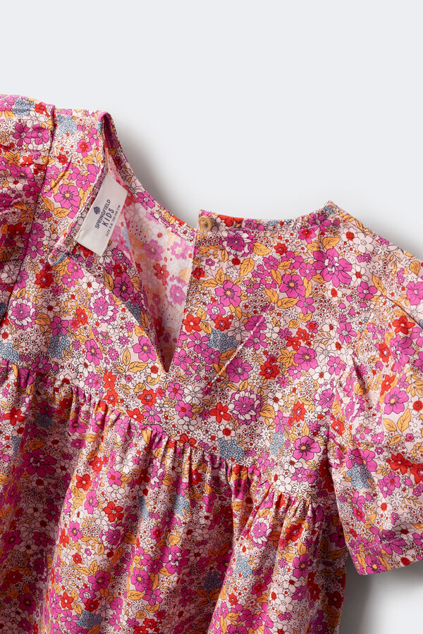 Springfield Kids Vestido flores niña fucsia