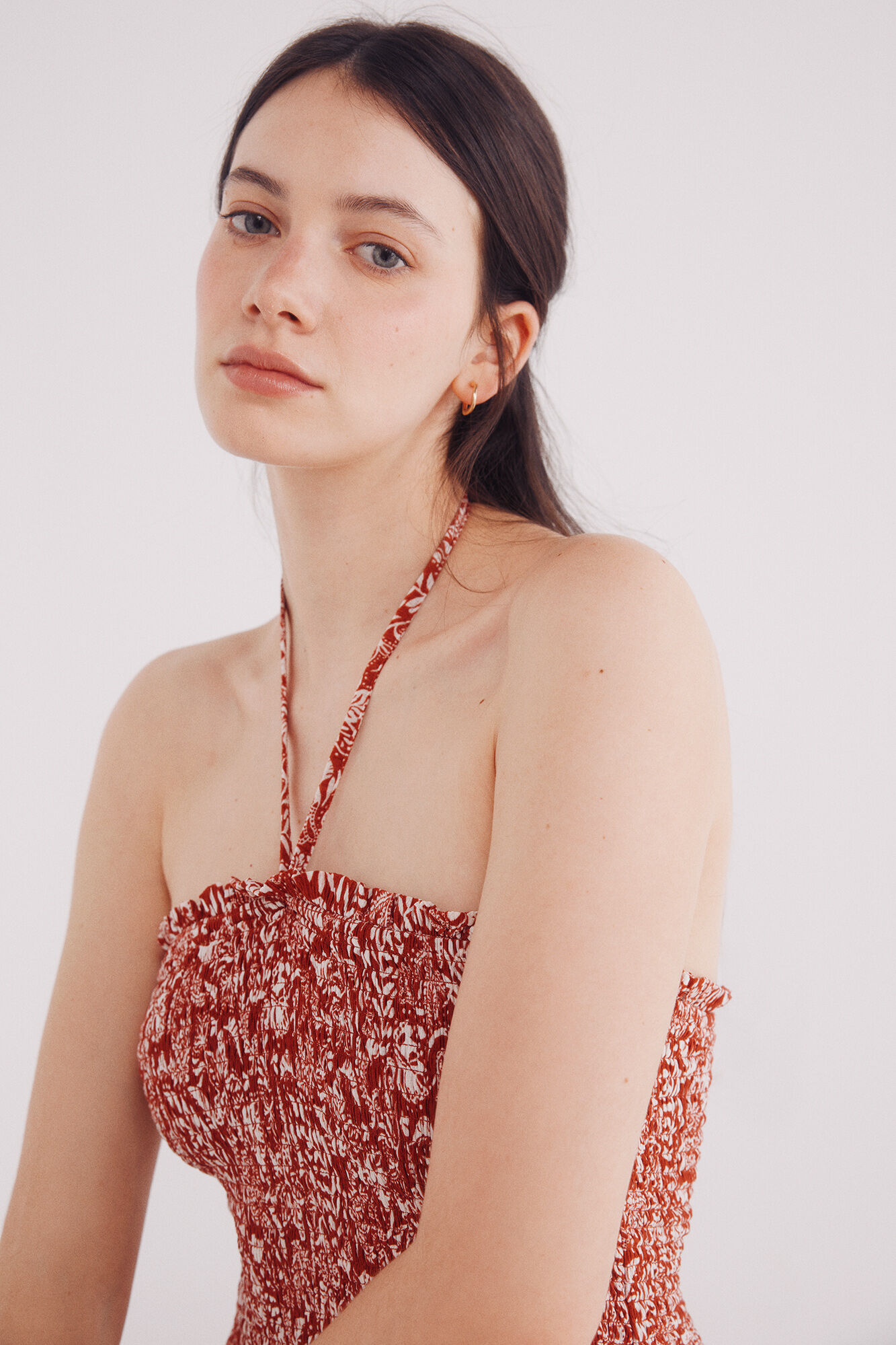 Springfield Vestido midi cuerpo nido de abeja