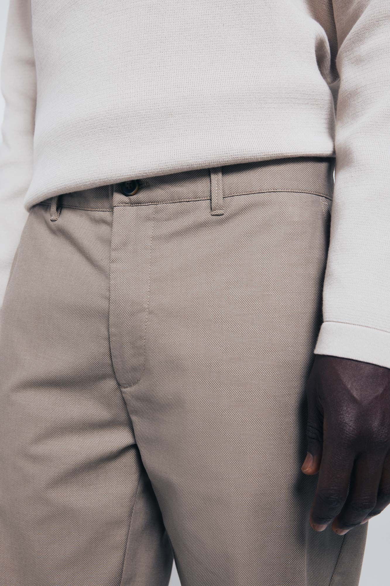 Springfield Pantal&oacute;n chino vestir confort slim fit caf&eacute;