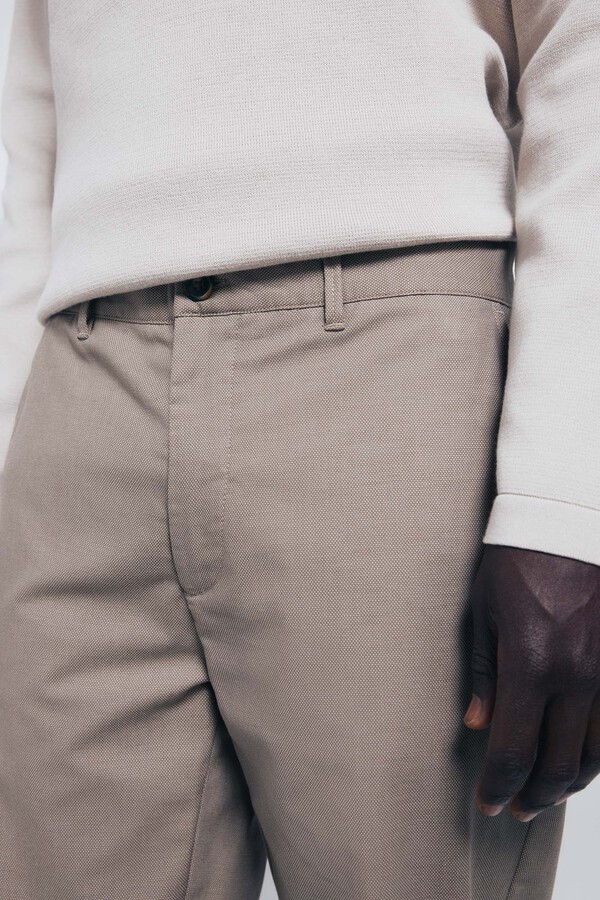 Springfield Pantalón chino vestir confort slim fit café