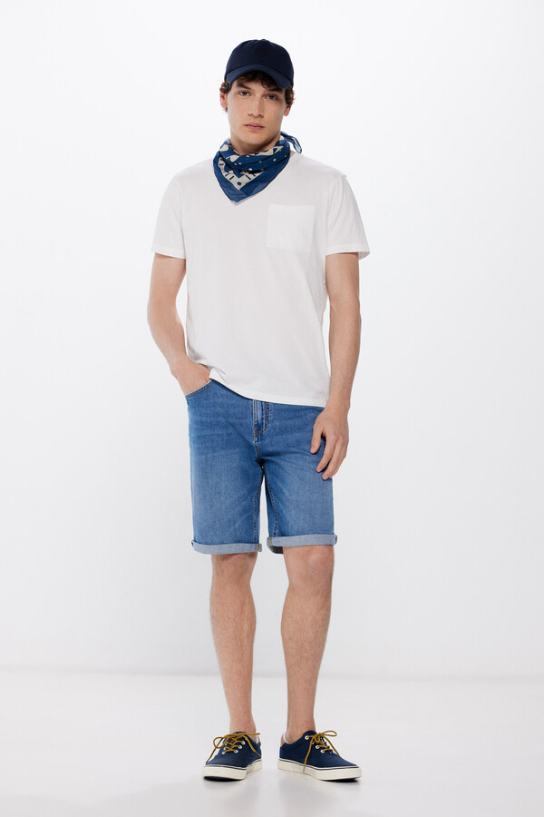 Springfield Bermuda vaquera regular ultra ligera azul