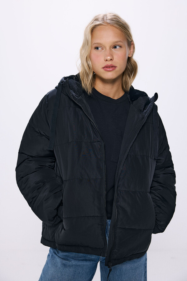 Springfield Chamarra acolchada repelente al agua negro