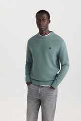 Springfield Su&eacute;ter cuello redondo liso verde