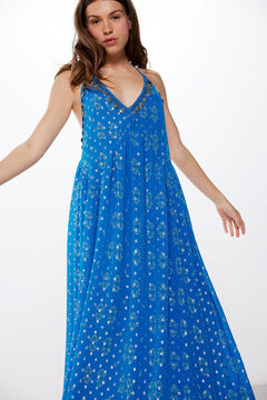 Springfield Vestido Oquidea  azul tinta