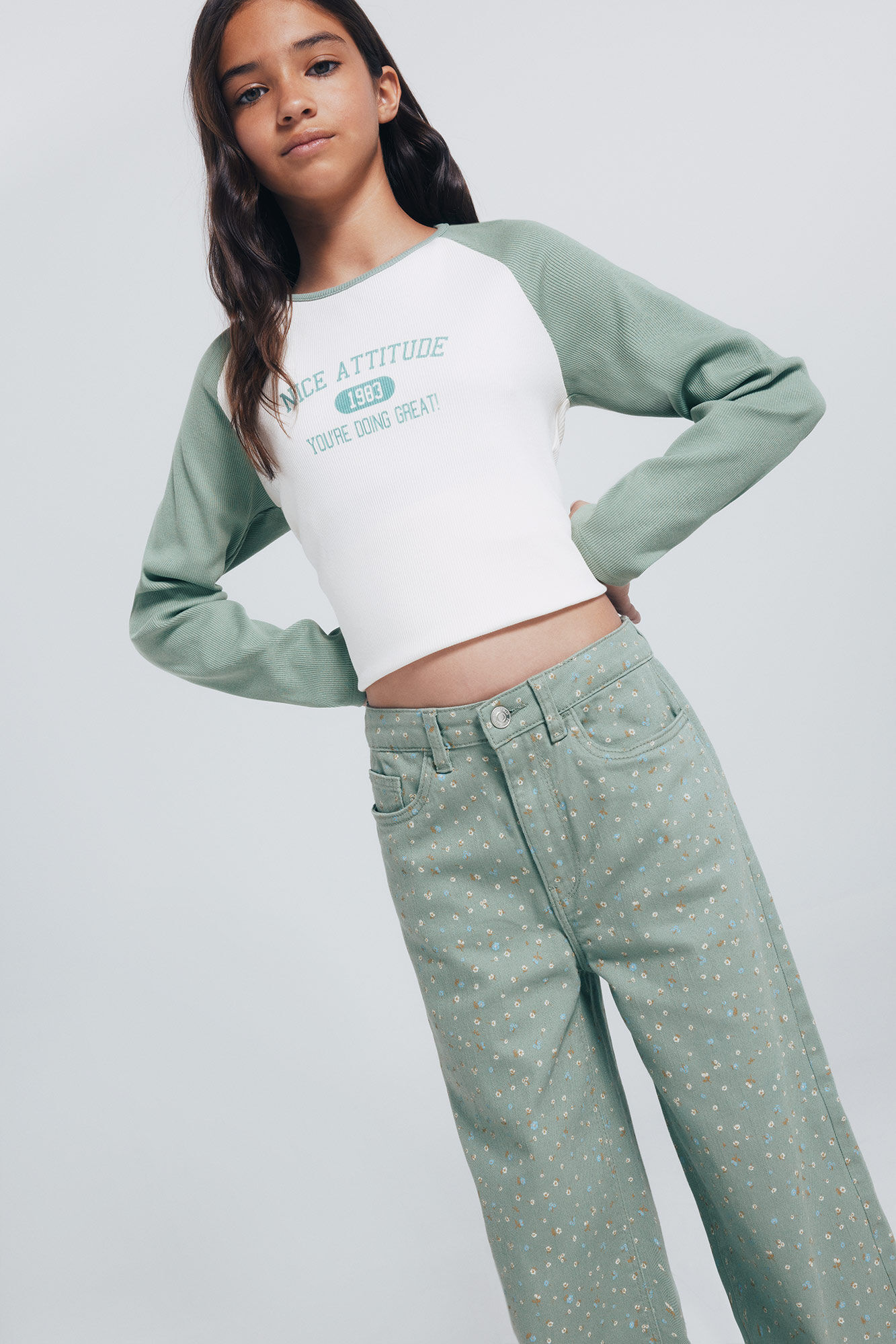 Springfield Kids Pantal&oacute;n culotte flores ni&ntilde;a verde