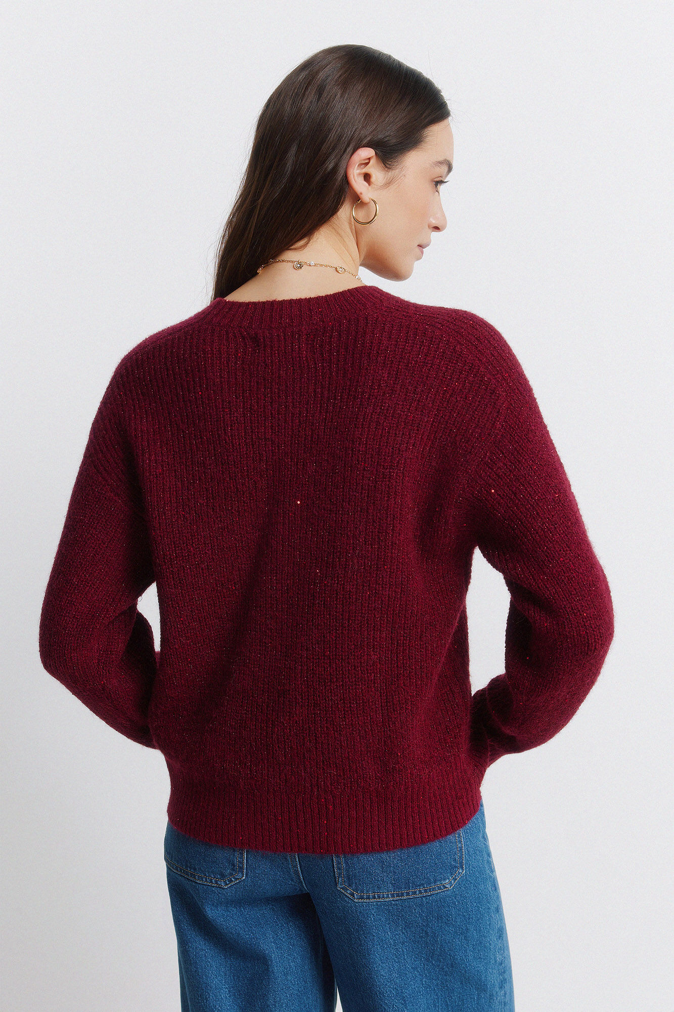 Springfield Jersey de lentejuelas p&uacute;rpura