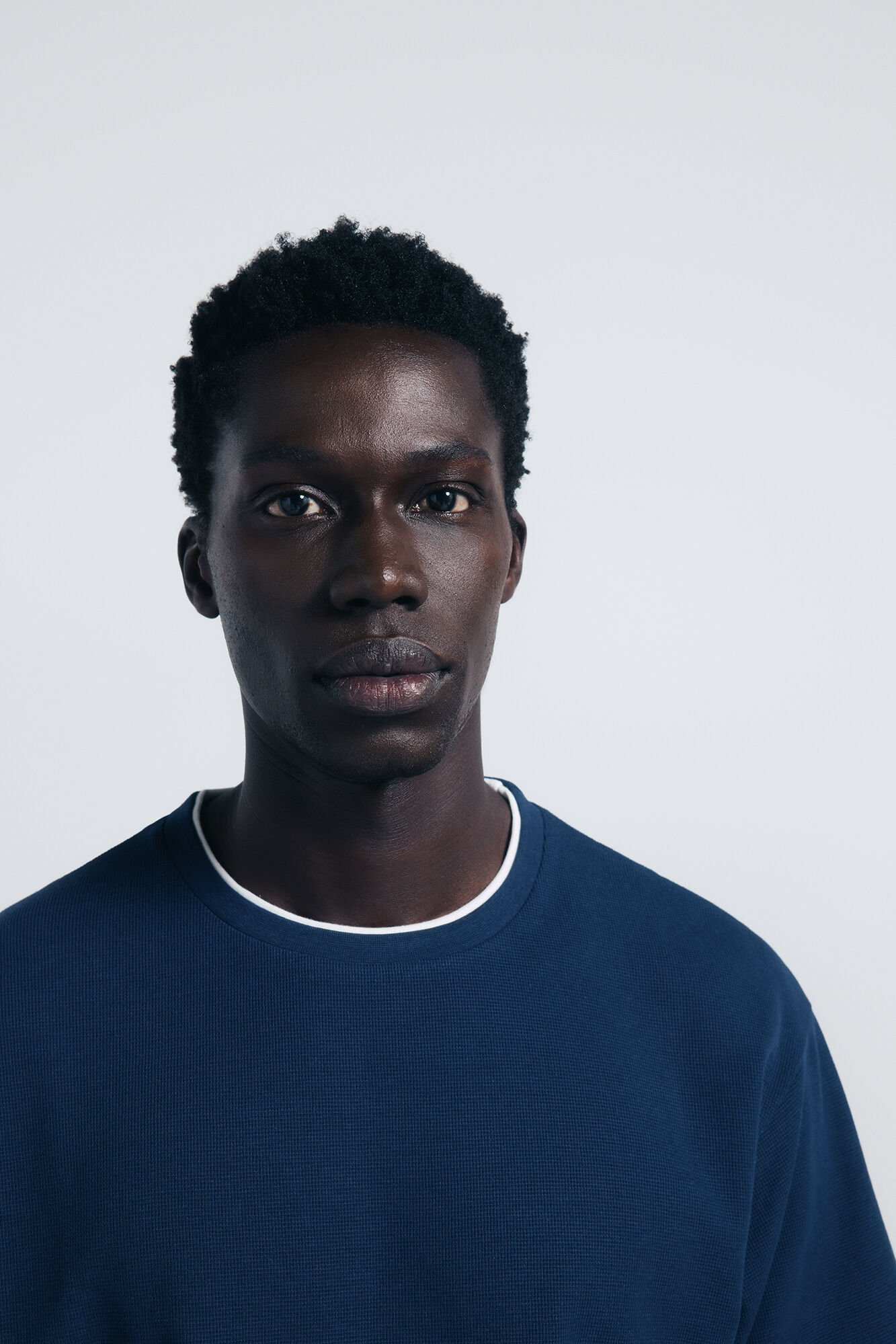 Springfield Camiseta doble mini waffle azulado