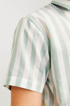 Springfield Camisa oxford slim fit manga corta verde