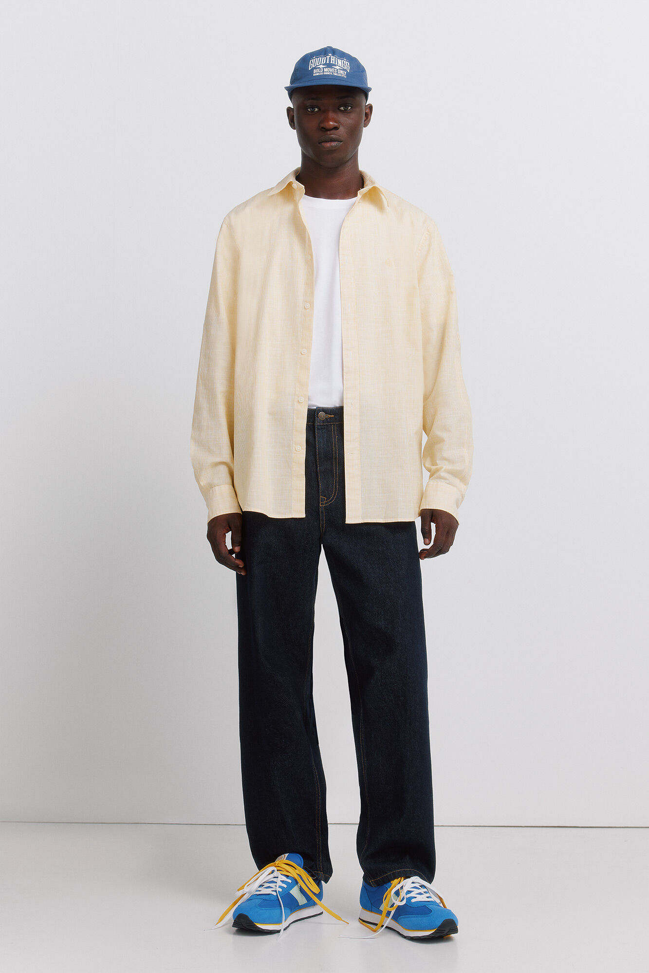 Springfield Camisa ligera de micro rayas amarillo