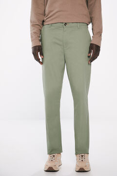 Springfield Pantalón chino slim fit color verde