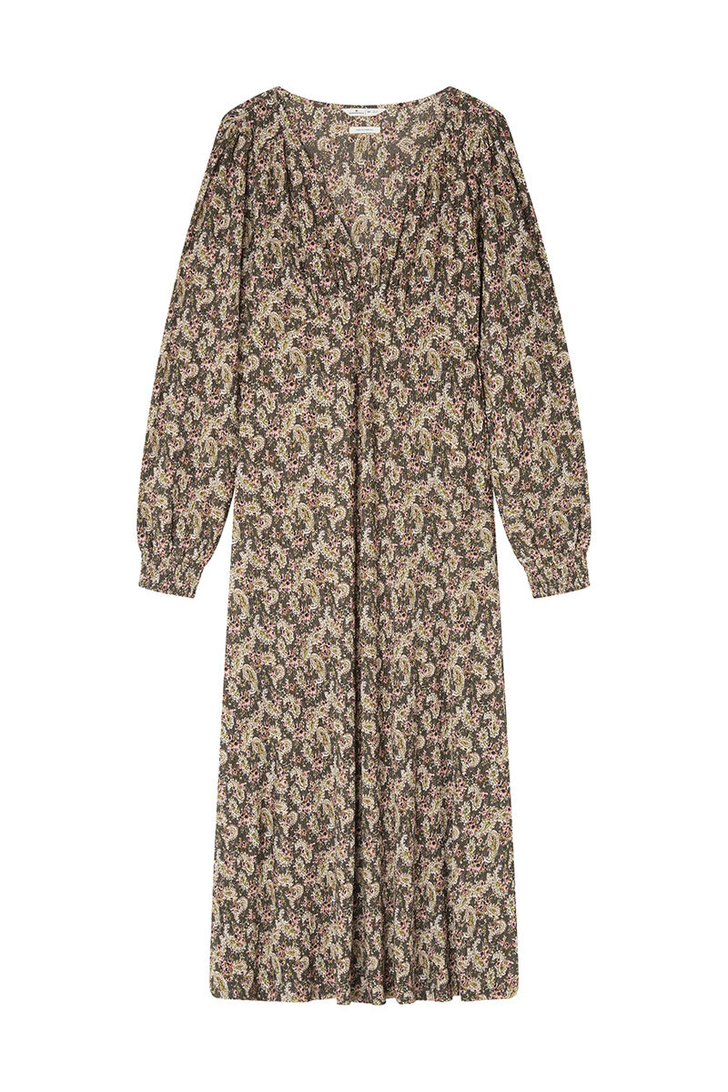 Springfield Vestido midi flores difuminadas marfil