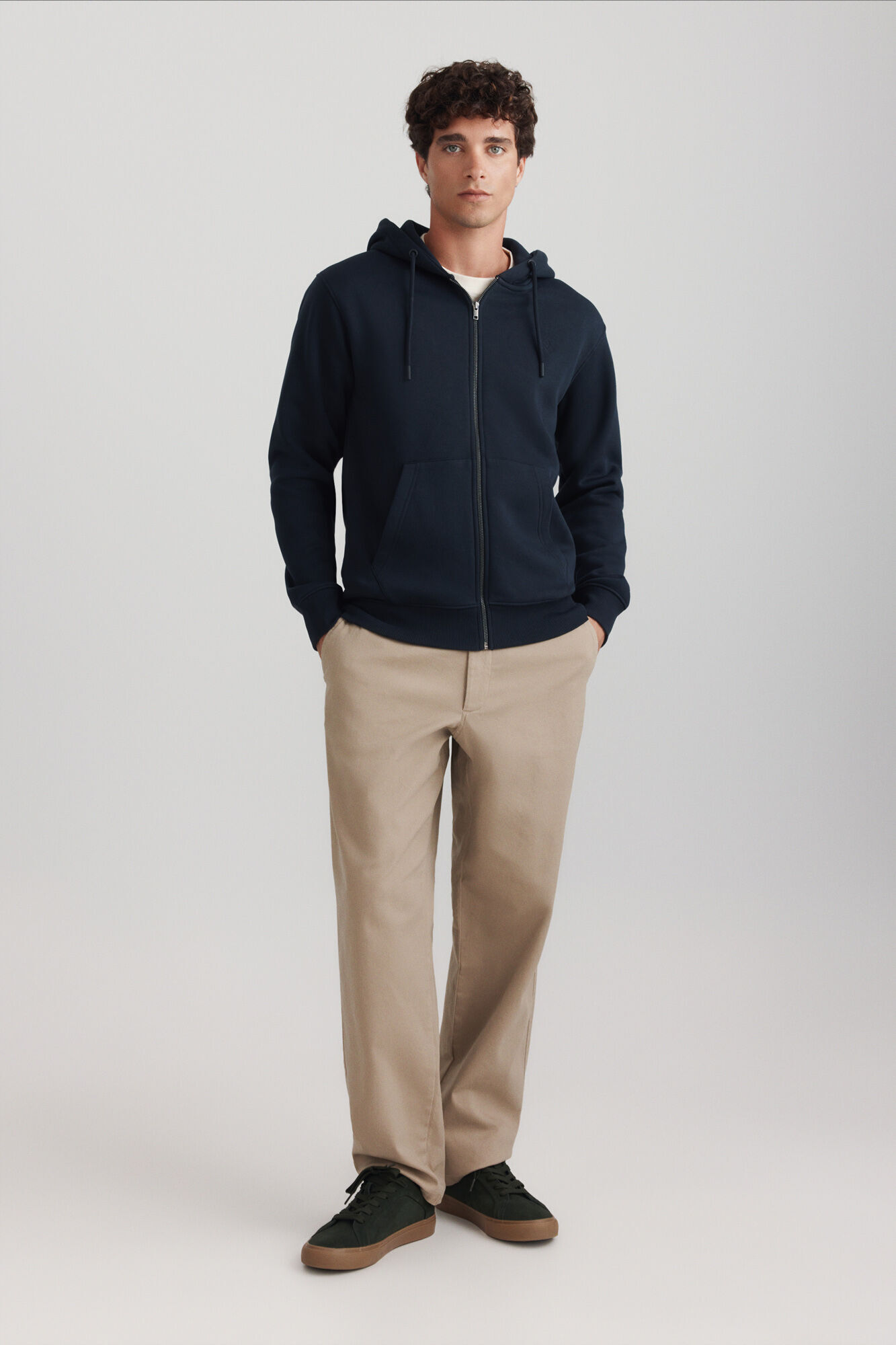Springfield Sudadera b&aacute;sica abierta con capucha azul