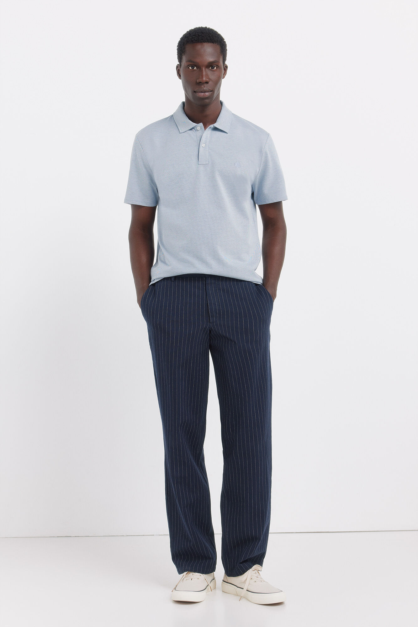 Springfield Polo liso slim fit azul